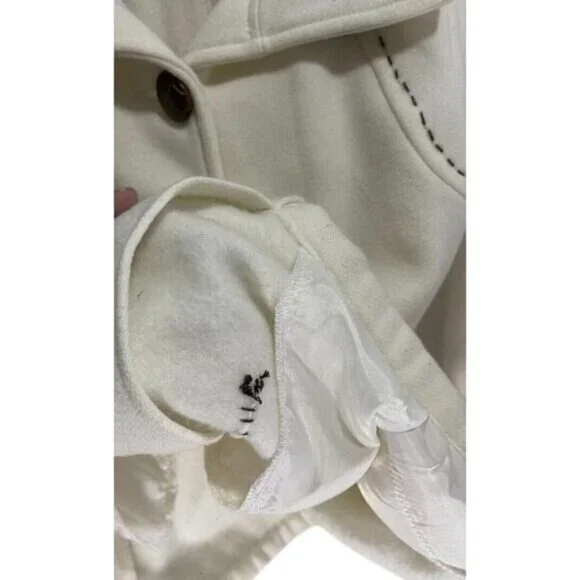 Womens Knitted Dove Ivory Knit Button-Front Belted Light-weight Jacket Size Sm - Picture 12 of 12